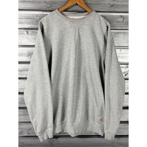 Vintage Carhartt Sweatshirt Men LT/XLT Gray Crewneck Grunge Workwear Long Sleeve
